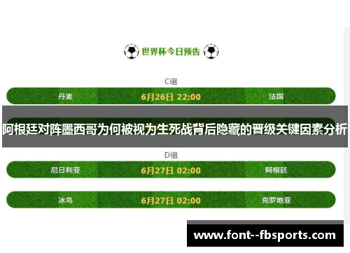 阿根廷对阵墨西哥为何被视为生死战背后隐藏的晋级关键因素分析 阿根廷对阵墨西哥为何被视为生死战背后隐藏的晋级关键因素分析